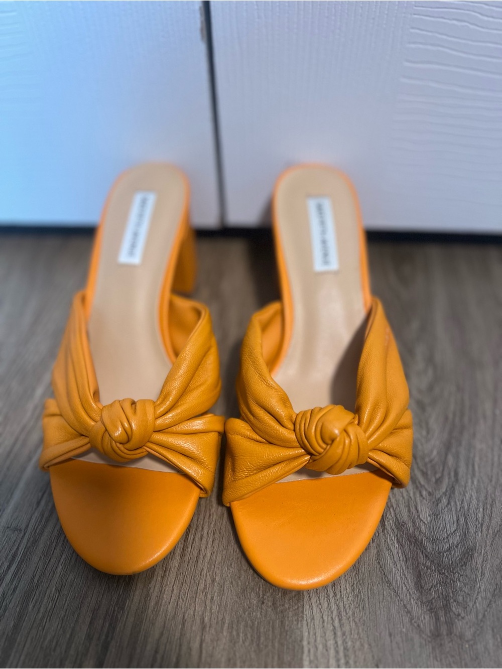 Saks Fifth Avenue Victoria Knotted Leather Sandals in Orange